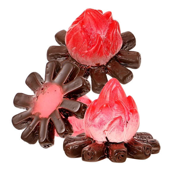 UPOUART 3pcs Multi Colored Fake Flames Resin Campfire Model for Decor Ideal Gift for Special Occasions