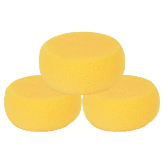 UPOUART 3-Pack Round Yellow Painting Sponges for Multipurpose Use, Ideal for Arts, Crafts, and Home Painting Projects