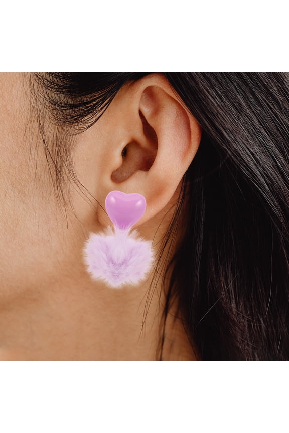 4 Pairs Cute Earrings Heart Studs Decorative Zinc Alloy Women Wedding Lake Blue