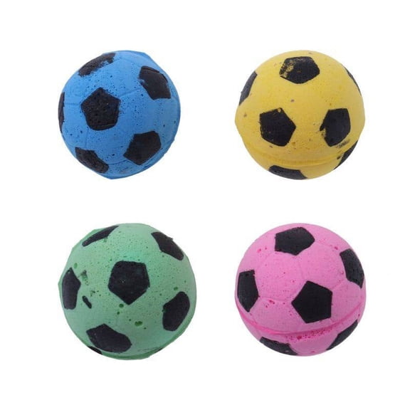 UPOUART Sponge Soccer Balls for Pets Assorted Colors Eva Material 4Pcs