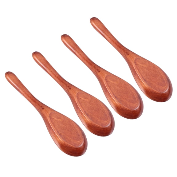 UPOUART 4-Piece Rustic Wooden Ramen Soup Spoons Set, Assorted Colors, Perfect for Cafe and Home Dining