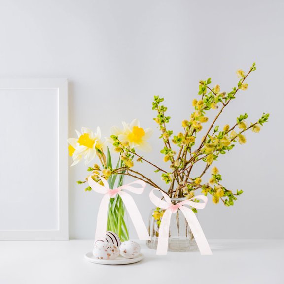 UPOUART present Wrapping Ribbon Flat Silver Brown 4 Rolls 180in Length 0.6in Width