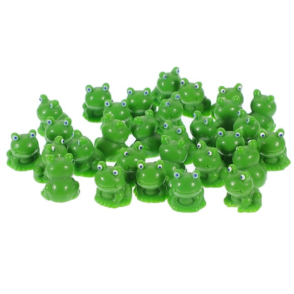 UPOUART Frog Shaped Green Decorations 40 Pieces Cute Frog Figurines for Party Decor