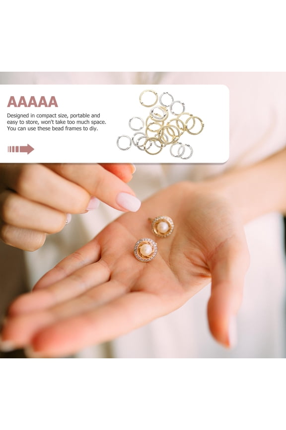 40pcs Double Hole Link Charm Round Beaded Rings Assorted Color for Jewelry Projects