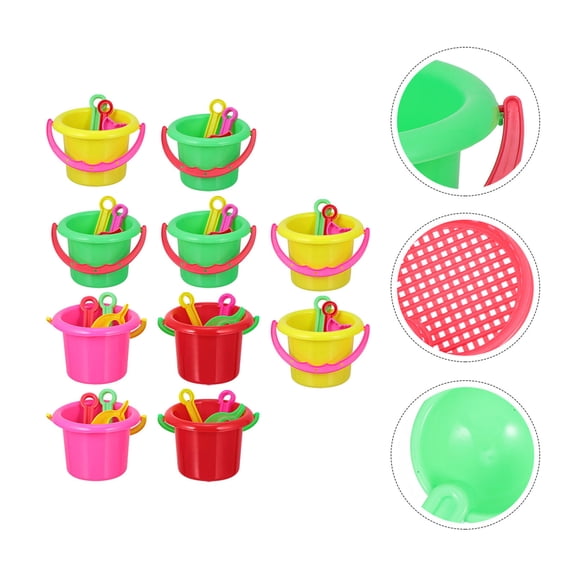 UPOUART 40pcs Plastic Beach Bucket Assorted Color for Imagination Development Beach