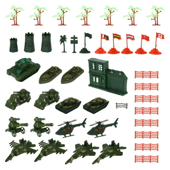 UPOUART 41Pc Military Figures Accessories Kit Plastic Green for Scene Decoration