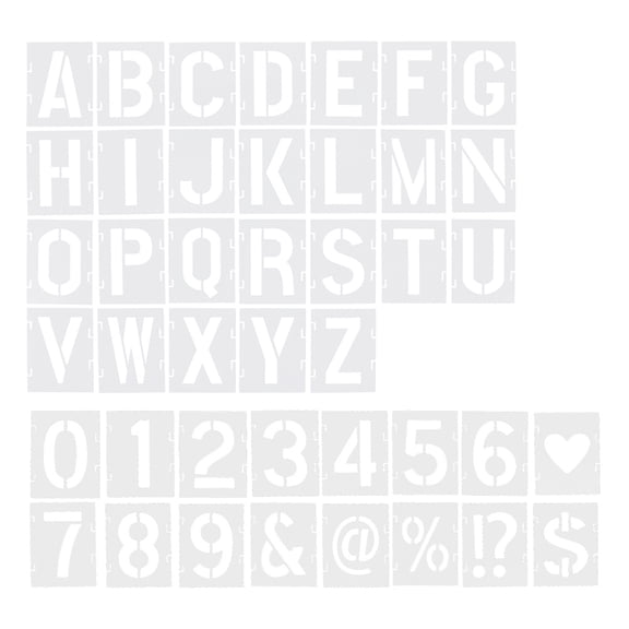 UPOUART 42-Piece Plastic Letter Stencils Set Reusable Alphabet and Number Templates for Wood Painting and Craft Projects