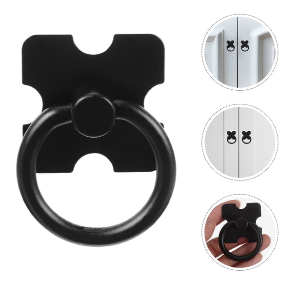 UPOUART 4-Pack Black Round Kitchen Cabinet Door Handles Zinc Alloy Hardware for Home Improvement