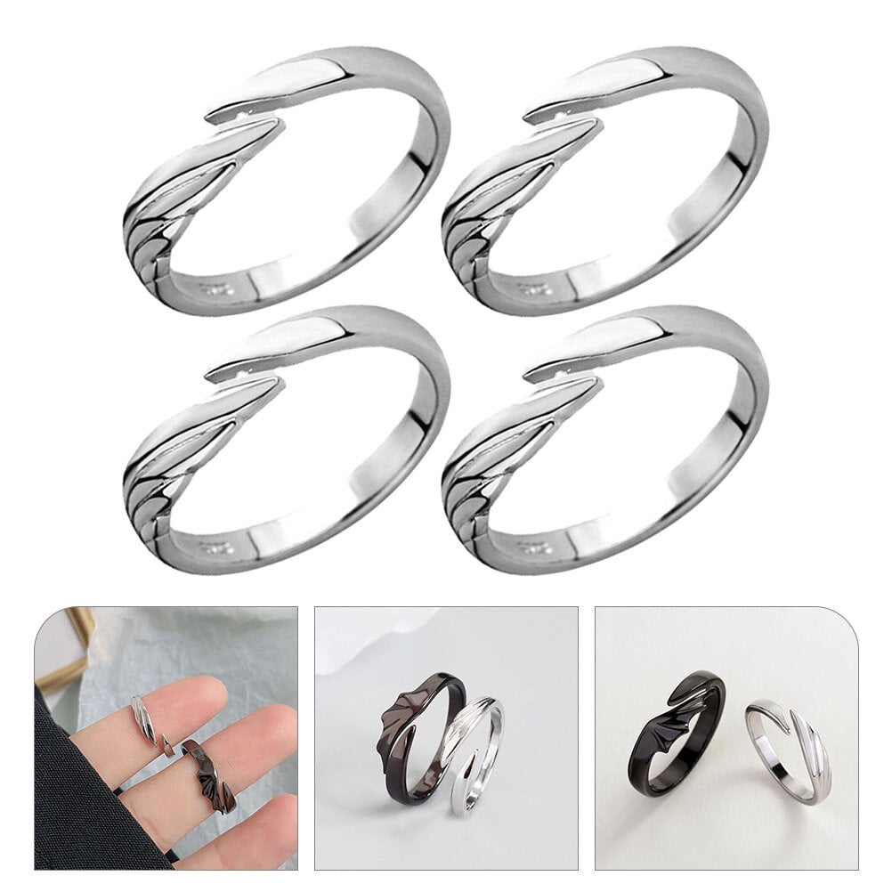 UPOUART Matching Ring Angel Rings Adjustable 4Pcs for Valentine's Day ...