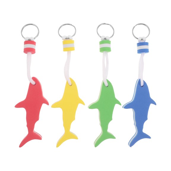 UPOUART 4Pcs Assorted Color Shark Floating Keychain Eva Foam for Kayak Fishing and Boat Use