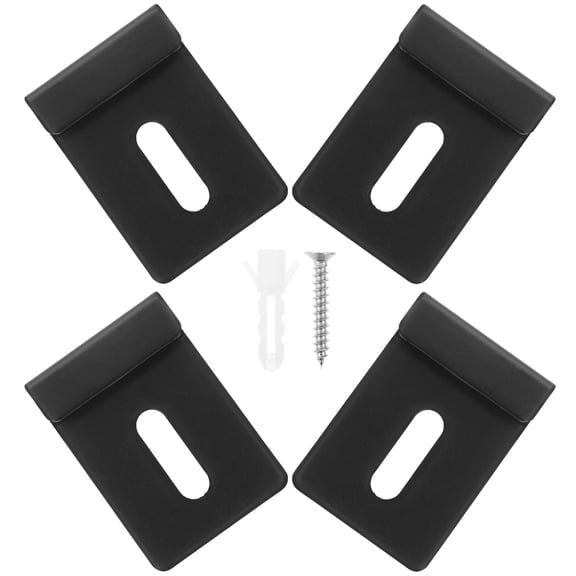 UPOUART 4Pcs Black Mirror Bracket Wall Mount Utility Hanger for Frameless Mirror Installation