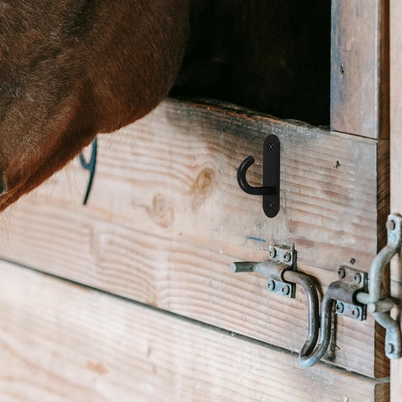 UPOUART 4Pcs Black Stainless Steel Wall Hanging Feeder Bucket Hooks Versatile Farm Hook