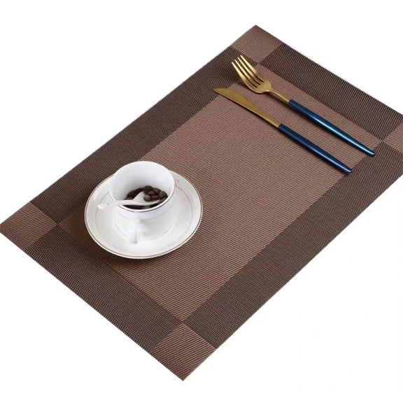 UPOUART Brown PVC Heat Insulated Non and Table Placemats 4 Pieces