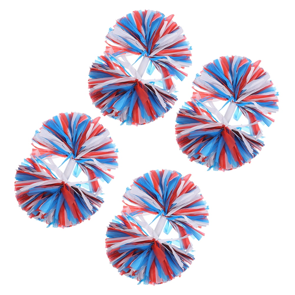 UPOUART 4Pcs Cheer Pom Poms Portable Reusable Metallic Colors for Field Performance