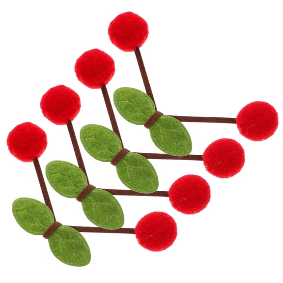 UPOUART 4Pcs Lovely Sweet Barrettes Hairpins Cherry Hair Accessories Multi Cloth Side Bangs Clip for Women Parties