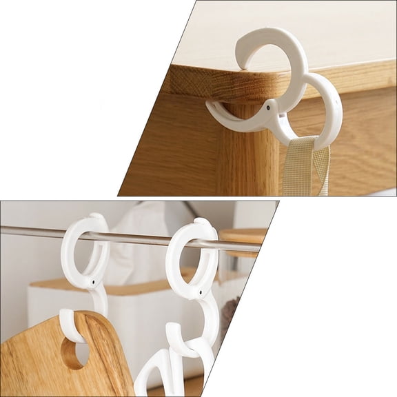 UPOUART 4-Pack Clasp Hooks for Hanging Kitchen Towels, Bathroom Items, Pots, Pans, and Various Household Accessories