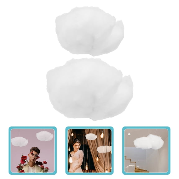 UPOUART 4-Pack Cotton Artificial Cloud Hanging Ceiling Decor for Room, Wedding, Party, and Stage Decoration
