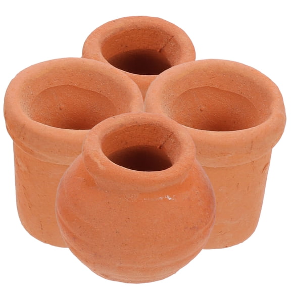 UPOUART Flower Pots for Indoor Plants Miniature Plant Nursery Pot Dark Red 4Pcs