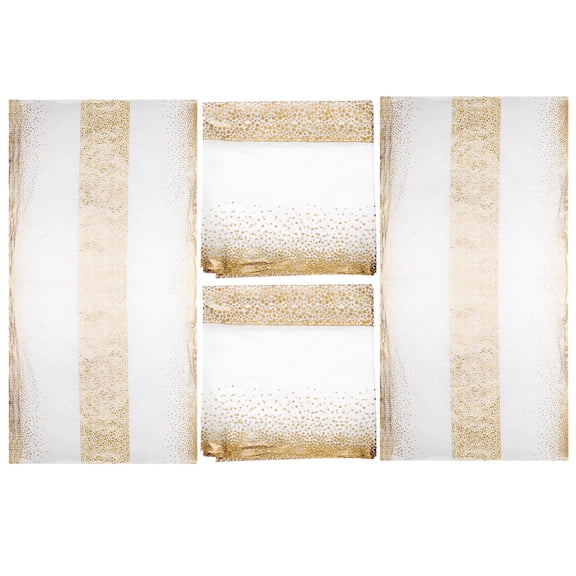 UPOUART 4Pcs Disposable Golden Tablecloth for Dinner Party Home Table Decoration
