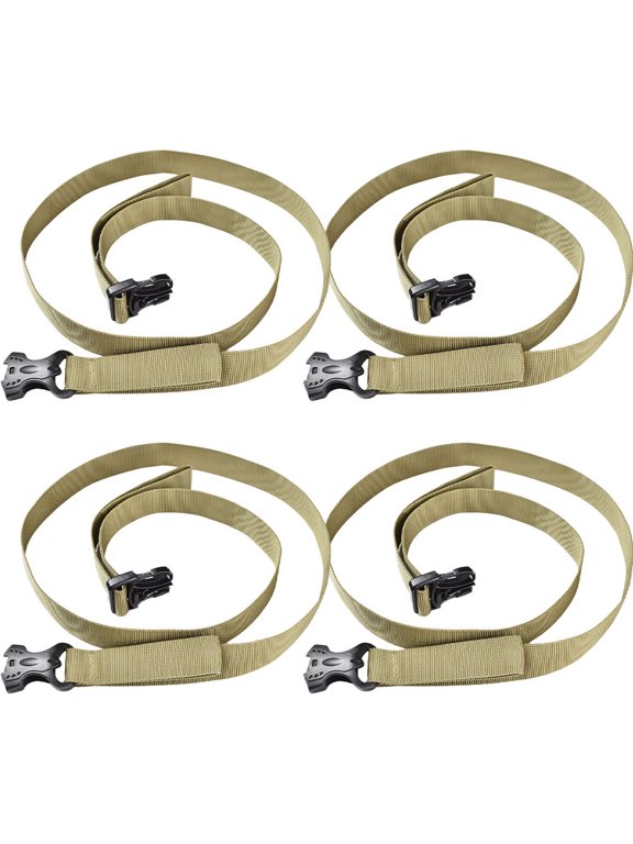 4Pcs Lightweight Khaki Packing Straps with Buckles for Suitcase and Backpack