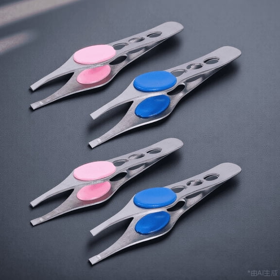 UPOUART 4Pcs Eyebrow Clamp Kit Assorted Color High Adhesion Tweezer Set for Precise Makeup