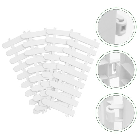 UPOUART 4Pcs Garden Fencing White Plastic Protective Round Head Outdoor Display