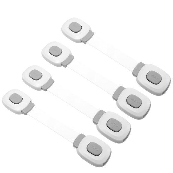 UPOUART 4-Pack Grey Self-Adhesive Child Safety Cabinet Locks for Home Appliances and Furniture
