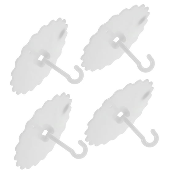 UPOUART 4Pcs Heavy Duty White Stick on Hooks for Walls and Ceilings with Easy Installation
