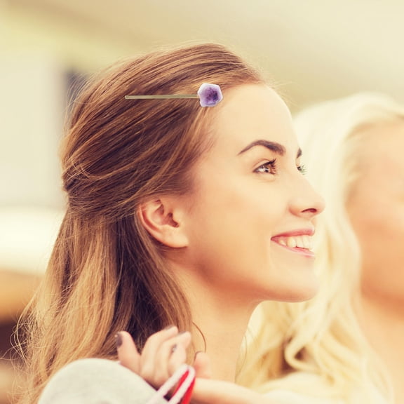 UPOUART 4Pcs Metal Bobby Pins with Crystal Stones Hair Clips for Styling and Braids