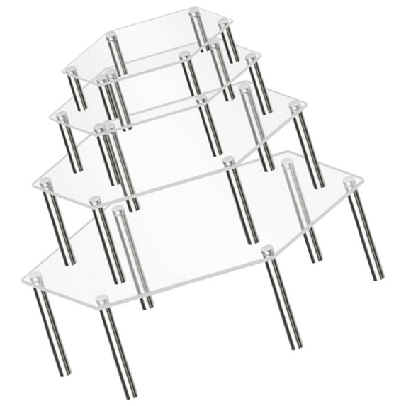 UPOUART 4-Piece Clear Acrylic Dessert Stands Set, Transparent Display Riser for Parties, Weddings, and Special Events