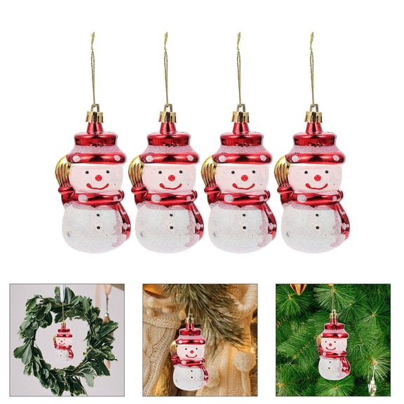 UPOUART 4Pcs Plastic Santa Claus Pendant Christmas Hanging Decor for Home Hotel Xmas Party