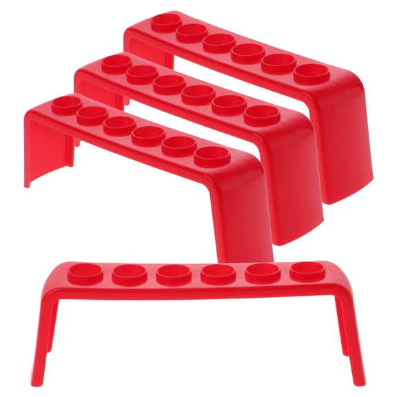 UPOUART 4-Pack Red Test Tube Display Rack Lab Organizer for Storage and Laboratory Use