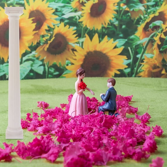 UPOUART Set of 4 White Roman Garden Pillars for Yard Decoration, Outdoor Patio , Landscape Accents