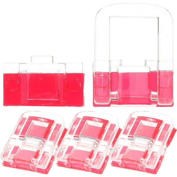 UPOUART 4Pcs Rosy Acrylic Hasp Latches Self Adhesive Cabinet Lock for Secure Drawer and Box Use