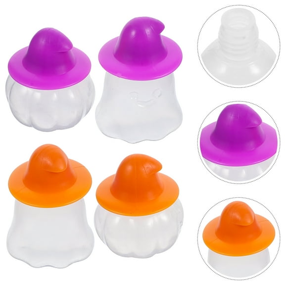 UPOUART 4Pcs Salad Dressing Containers with Lids Assorted Colors Airtight Small Sauce Bottles for Storage