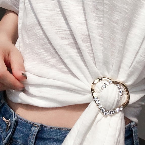 UPOUART 4Pcs Scarf Clip Ring Metal Decorative Simple and Generous Clothing Clips