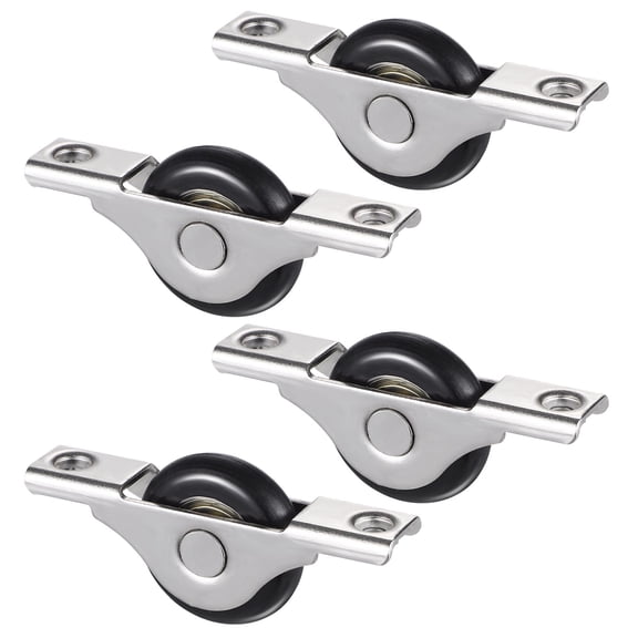 UPOUART 4Pcs Sliding Door Pulley Track Set Smooth Nylon Rollers for Cabinet and Wardrobe Doors