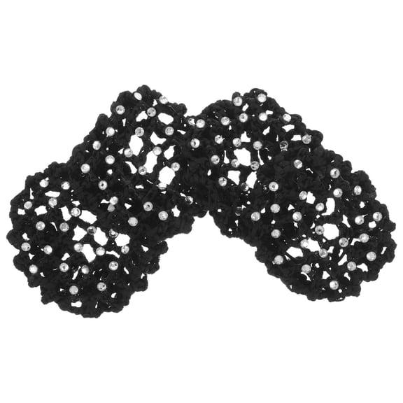 UPOUART 4Pcs Stylish Hair Bun Net with Rhinestone Embellishments Perfect for Dance and Elegant Looks