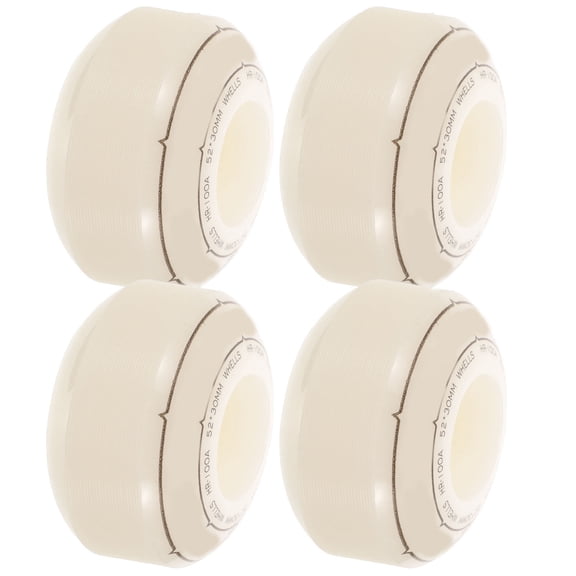 UPOUART 4Pcs White PU Skateboard Wheels Replacement Easy to Install Durable Skateboard Part