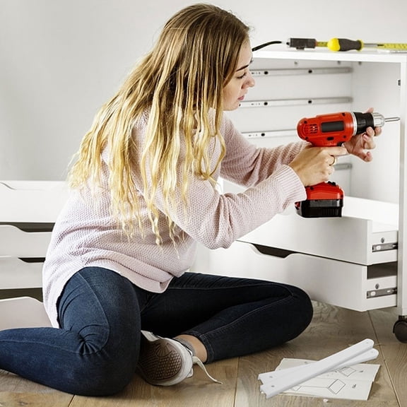 UPOUART 4Sets Plastic Drawer Slides White Drawer Sliders for Cabinet Wardrobe and Furniture Drawers