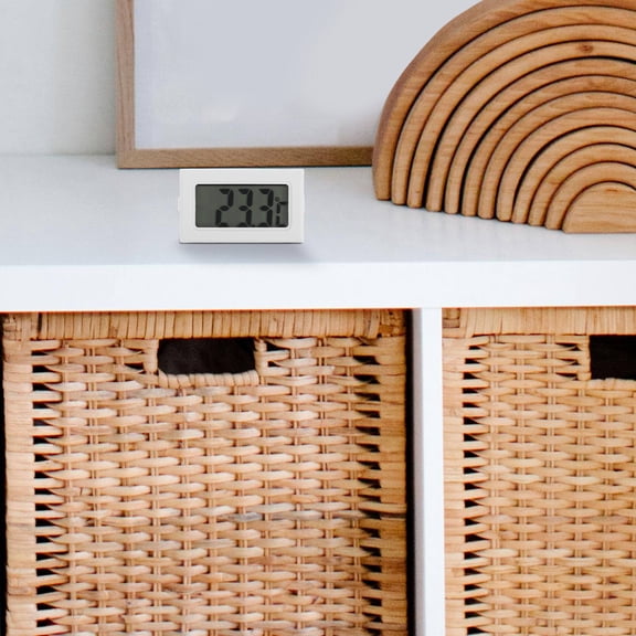 UPOUART 4pcs Indoor Digital Thermometer Humidity Meter Plastic White for Experiment Equipment and Indoor Use