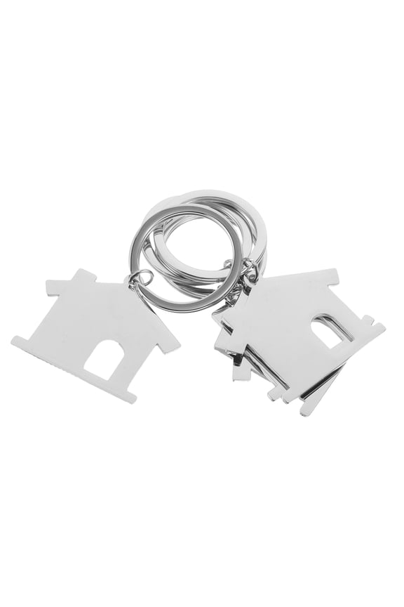 4-Pack Metal House-Shaped Pendant Keyrings Stylish Key Holders for Everyday Use and Projects