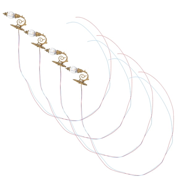 UPOUART 4pcs Mini Wall Sconce Miniature Lights Golden ABS Wall Lamp Indoor Decoration for