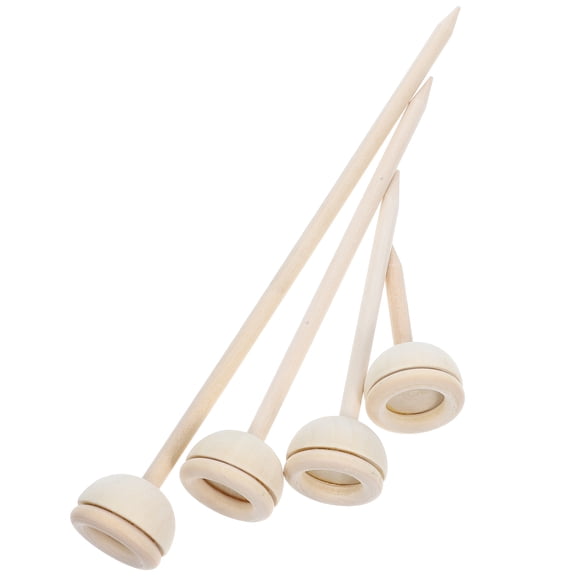 UPOUART 4pcs Outdoor Pedestal Gazing Globe Display Stand Wooden Khaki for Lawn and Garden