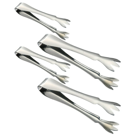 UPOUART 4pcs Sturdy Restaurant Clamp Ice Cube Tongs Serving Utensils for Salad and Frying