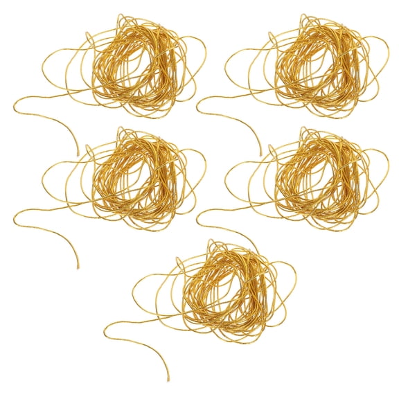 UPOUART 5 Bundles Golden Round Braided Polyester Cords for Craft Making in Christmas Atmosphere