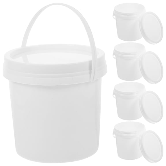 UPOUART 5-Pack Leak-Resistant Plastic Buckets with Handles for Outdoor Storage, Gardening, Cleaning, and Household Use