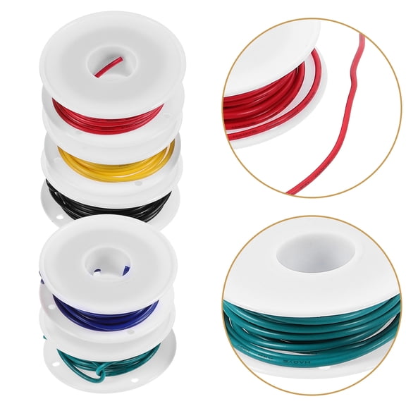 UPOUART Insulated Copper Electrical Wire Extension Cord for Home and Office Use, Assorted Colors, and Flexible