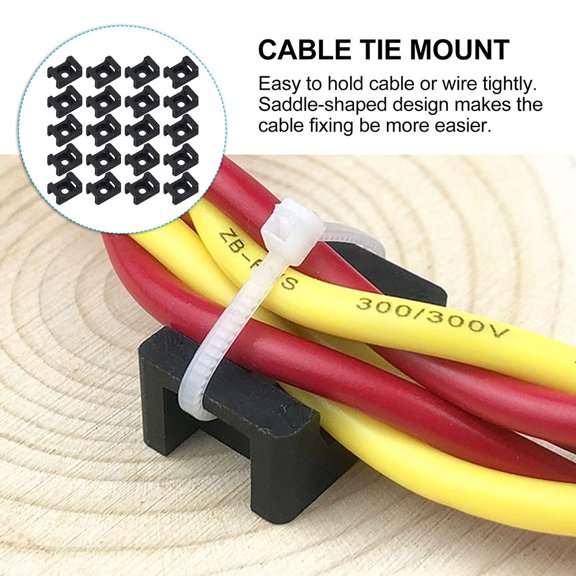 UPOUART 500Pcs Lightweight Nylon Cable Clamps for Efficient Home Cord Organization