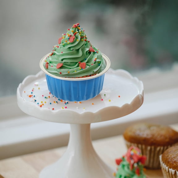 UPOUART Dessert Baking Cups Cupcake Baking Cups Blue Plastic 50Pcs